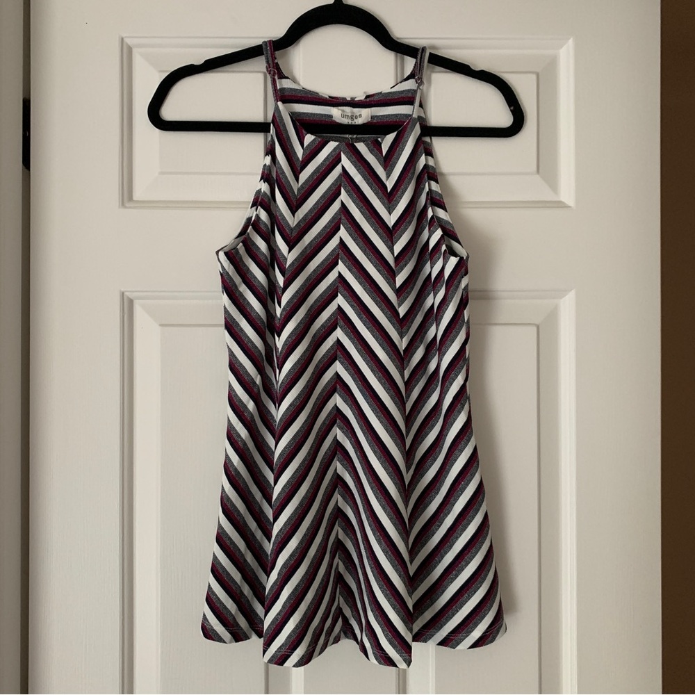 Red black and silver tank top